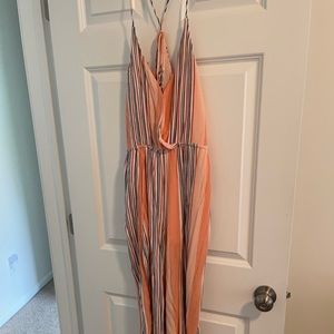 American Threads Multi-color Linen Jumpsuit